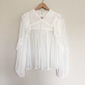 NEW Ulla Johnson Isolde Silk Ruffled Blouse
